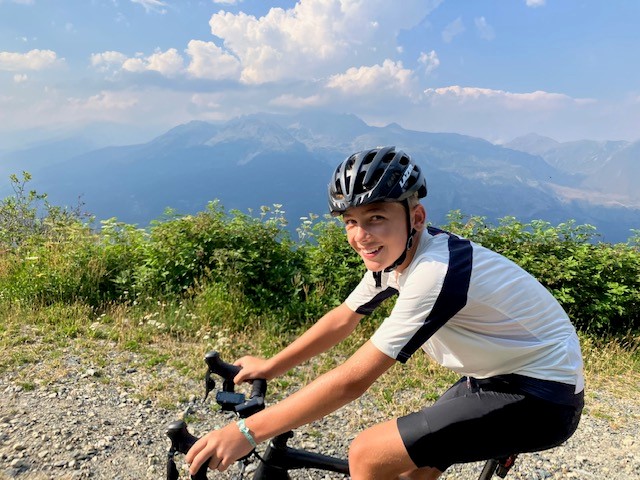 Flint on his bike in Italy